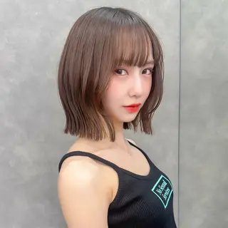 ショート レイヤー/韓国/ボブ 縮毛矯正/畠中ケントのヘアスタイル