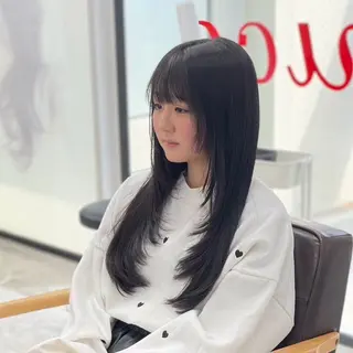 ロング ハイライト&曲がる 縮毛矯正特化 玉置のヘアスタイル