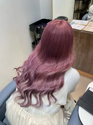 ロング ピンクカラー🎀 米津 美佑のヘアスタイル