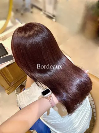 セミロング カラー 髪質改善/縮毛矯正/ レイヤーカットななこのヘアスタイル
