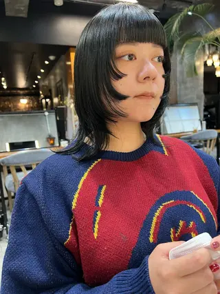 ミディアム カラー haco＋所属・圧倒的デザイン力 店長🎨RENAのヘアスタイル