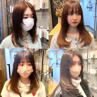 セミロング 縮毛矯正・似合わせ タナカ レイヤのヘアスタイル