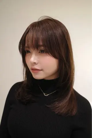 ミディアム カラー 韓国レイヤー🇰🇷 韓国研修◎渋谷カイトのヘアスタイル