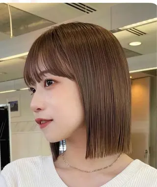 ショート 縮毛矯正×レイヤー カット/飯田 輝のヘアスタイル