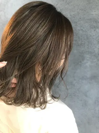ミディアム カラー ヘアアレンジ メンズ キッズ ネイル マツエク・マツパ 透明感カラー🤎 ゆりのヘアスタイル