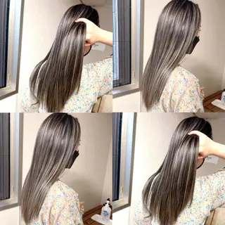 ロング カラー 松井那津子 /ハイライトブリーチのヘアスタイル