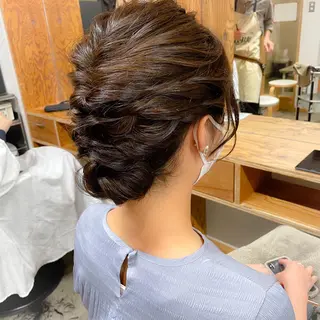 ヘアアレンジ 暖色ボブ 🍊rikakoのヘアスタイル