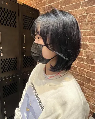 ミディアム カラー パーマ ヘアアレンジ メンズ キッズ ネイル マツエク・マツパ アイブロウ 久木原 ゆりのヘアスタイル