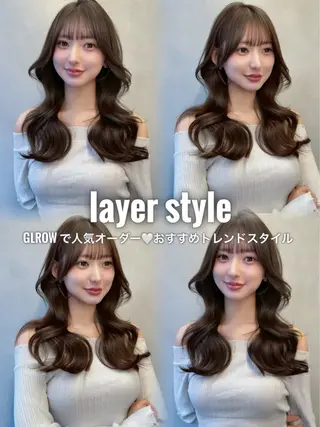 セミロング カラー 舟久保 七海のヘアスタイル