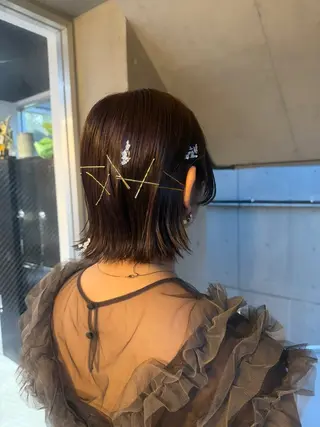 ヘアアレンジ ミルクティーベージュ ブリーチ🖤サヤカのヘアスタイル