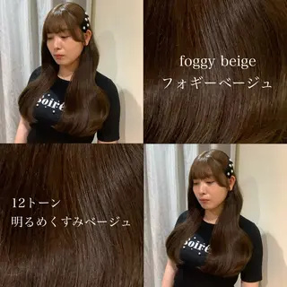 ロング カラー 🧸顔周りカット /透明感🎀のヘアスタイル