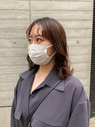 ミディアム ✨色持ちの良い艶 カラー✨蟹江真世のヘアスタイル