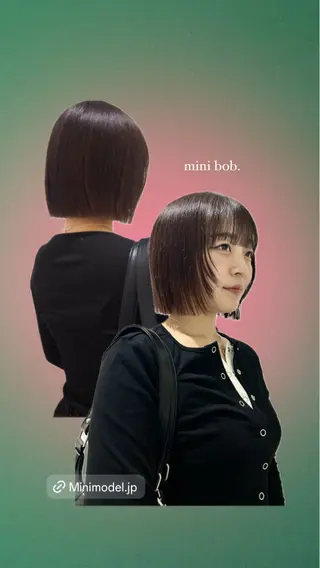 ショート カラー 👔ボブ﹨髪質改善 ストレート🩳ももかのヘアスタイル