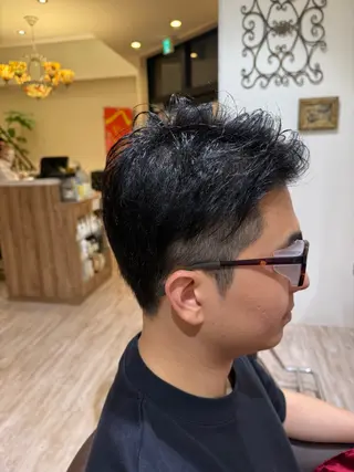 ミディアム メンズ 似合わせカットパーマ 長峯丈士のヘアスタイル