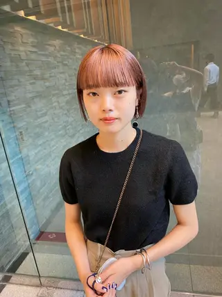 ショート カラー ヘアアレンジ メンズ デザインカラー/ボブ ブリーチカラー/ユリのヘアスタイル