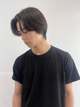 ミディアム パーマ メンズ メンズ専門ブリー チカラー⚡️リュウジのヘアスタイル