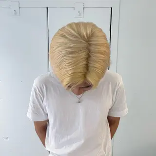 ショート カラー メンズ 顔周りカット／透明感 カラー／Kurumeのヘアスタイル