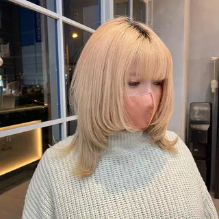 セミロング 🫧艶髪/ブリーチ 🐳honami🫧のヘアスタイル