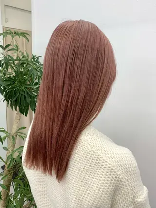 セミロング カラー レイヤー ハイトーン 暖色⭐︎KANAKOのヘアスタイル
