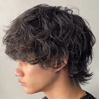 セミロング パーマ ヘアアレンジ メンズ fifth 石川 凪のヘアスタイル