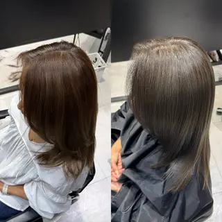 セミロング 白髪ぼかし/髪質 改善/KOMORIのヘアスタイル