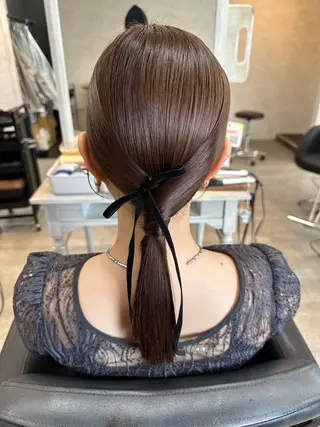 セミロング ヘアアレンジ 🎀ヘアセット/艶髪 /はやしほのか🎀のヘアスタイル