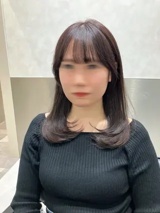 セミロング カラー 💖ブリーチなし透明 感💖ASAHIのヘアスタイル