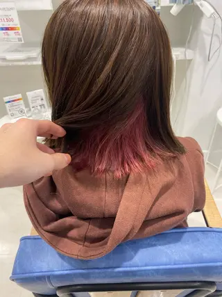 セミロング カラー 鈴木/ニュアンス パーマ/メンズのヘアスタイル