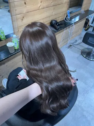 ロング カラー 暗髪🩶ラベンダー/ ブルー/ユウナ🤍のヘアスタイル