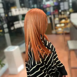 ロング カラー ⭐️韓国ブリーチ 顔周りカット⭐️のヘアスタイル