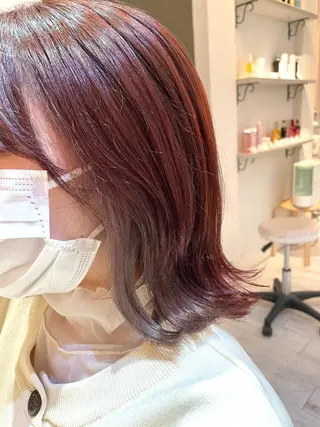 ミディアム カラー 池田 桃子のヘアスタイル