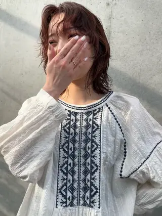 ショート カラー パーマ レイヤーカット/ 酸性ストレート梅田のヘアスタイル