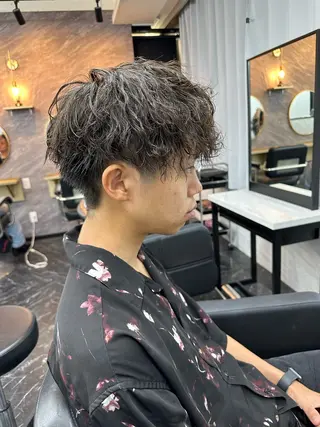 ショート パーマ メンズ ミルボンAujua認定サロン Ria OSAKA 梅田所属・メンズ特化/ マンツーマン/Ryuのヘアスタイル