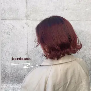 ミディアム カラー ボブ顔周り 韓国遠藤小雪のヘアスタイル