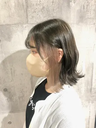 ミディアム カラー 興津/韓国レイヤー ダブルカラー美髪縮毛のヘアスタイル
