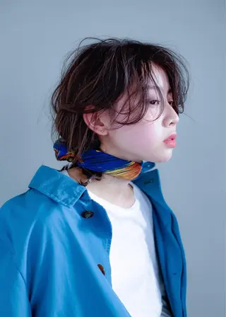 セミロング カラー パーマ ヘアアレンジ エイジングケア/大人 デザイン/FRAMEのヘアスタイル