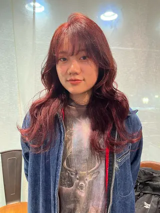 セミロング カラー 💖デザインカラー/ タダ ハナカ💖のヘアスタイル