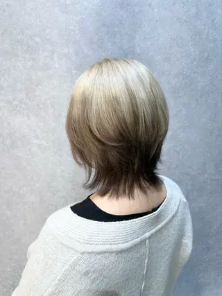 ミディアム カラー 【𝐀𝐬𝐡大森】 石崎竜祐のヘアスタイル