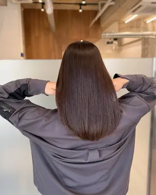 ミディアム カラー パーマ 縮毛矯正+モテカラー 🎀✨MIHOのヘアスタイル