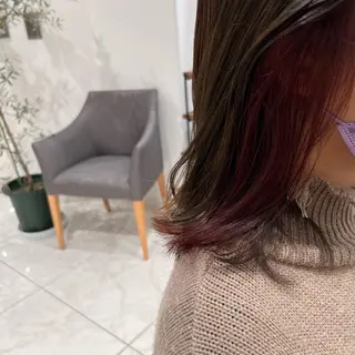 ミディアム カラー ヘアアレンジ 小白井 由美のヘアスタイル