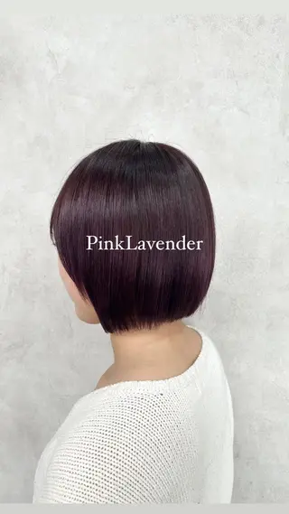 ショート カラー Rin♡透明感ピンク 🎀白肌ラベンダーのヘアスタイル