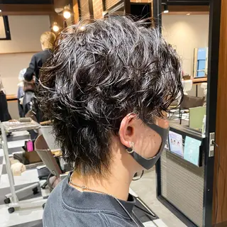 ショート パーマ メンズ ハッシュカット/艶感 カラー/ユウキ✨のヘアスタイル