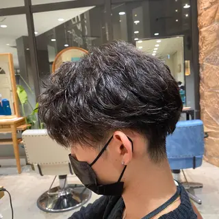 ショート パーマ メンズ 透明感カラー🌈 菊池 結衣のヘアスタイル