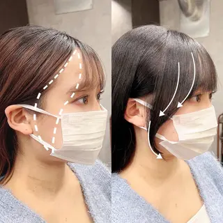 セミロング カラー ヘアアレンジ 韓国レイヤー/ 顔周り💕田中将吾のヘアスタイル