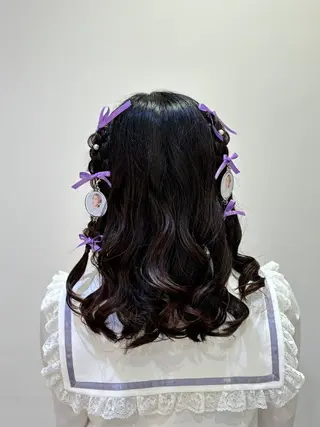 ヘアアレンジ 🇰🇷韓国レイヤー 多幸感メイク🤍のヘアスタイル