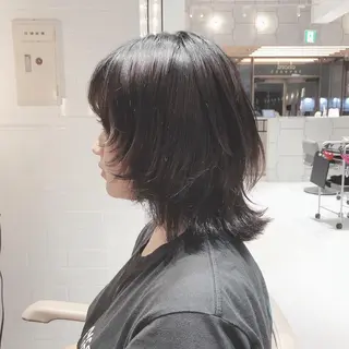 ミディアム カラー ボブ/ハイトーン 福生Radix 下田のヘアスタイル