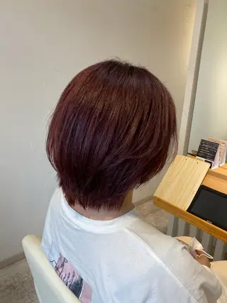 ショート カラー 酸性ストレート/ブリ ーチなしWカラー河本のヘアスタイル