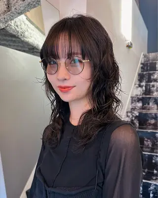 セミロング カラー パーマ レイヤー/パーマ /ウルフ/nabeのヘアスタイル