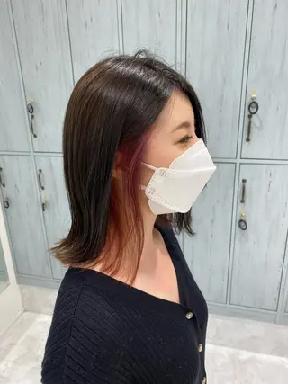 ミディアム カラー 中川 茜里のヘアスタイル