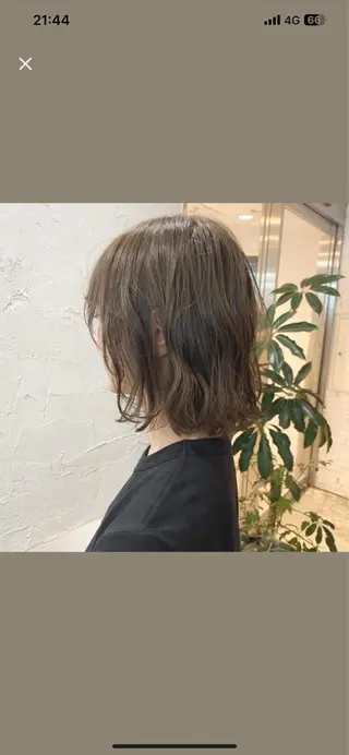 ミディアム カラー 透明感カラー 大人グレージュ有村のヘアスタイル